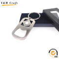 Hot Stamp Round Shape Logo PU Leather OEM Key Ring